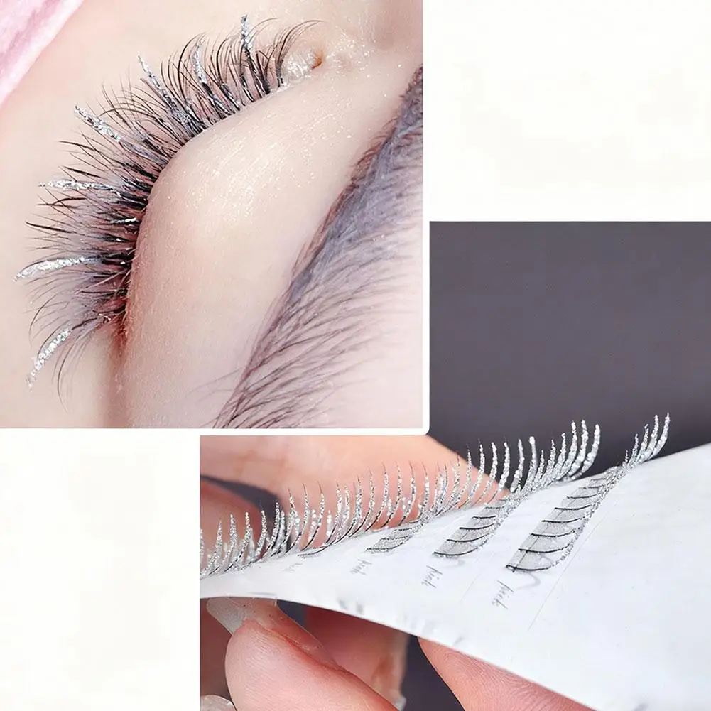 عيد الميلاد تألق الرموش الصناعية مع الماس الهزلي الرموش الفردية الرموش الصناعية ماكياج أداة بريق لامعة DIY رمش #4