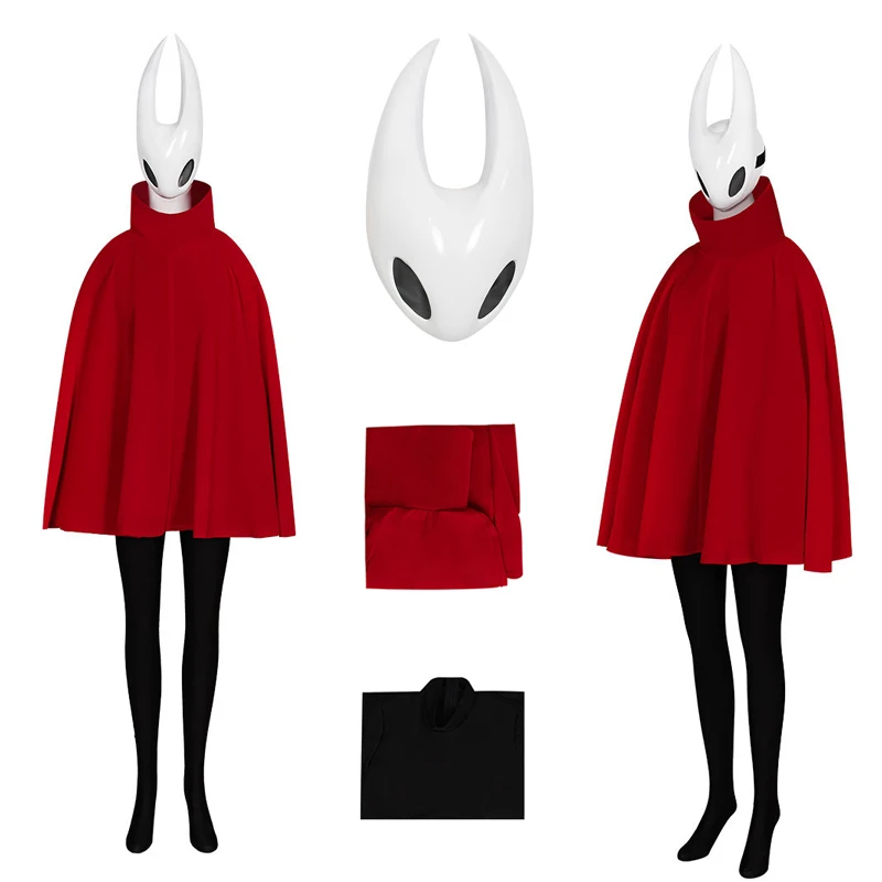 

Костюм для косплея Hollow Knight Silksong Hornet: Красная накидка, маска, колготки для женщин, наряд для сценических выступлений, одежда на Хэллоуин