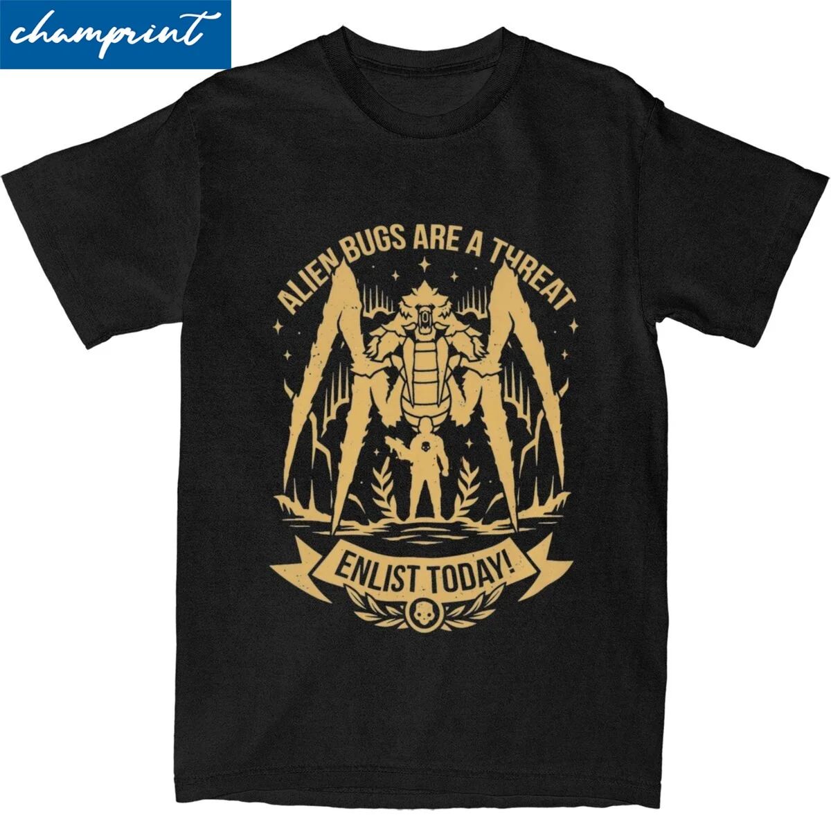 Novelty Helldivers Enlist Today Tshirts Men O-neck Short Sleeve Tops Video Game Cotton Summer Clothes