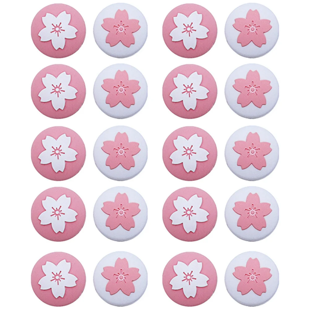 

20pcs Silicone Thumb Grip Caps Flower Pattern For Non-Slip Joystick Cover Durable Gaming Accessory Stick Cap