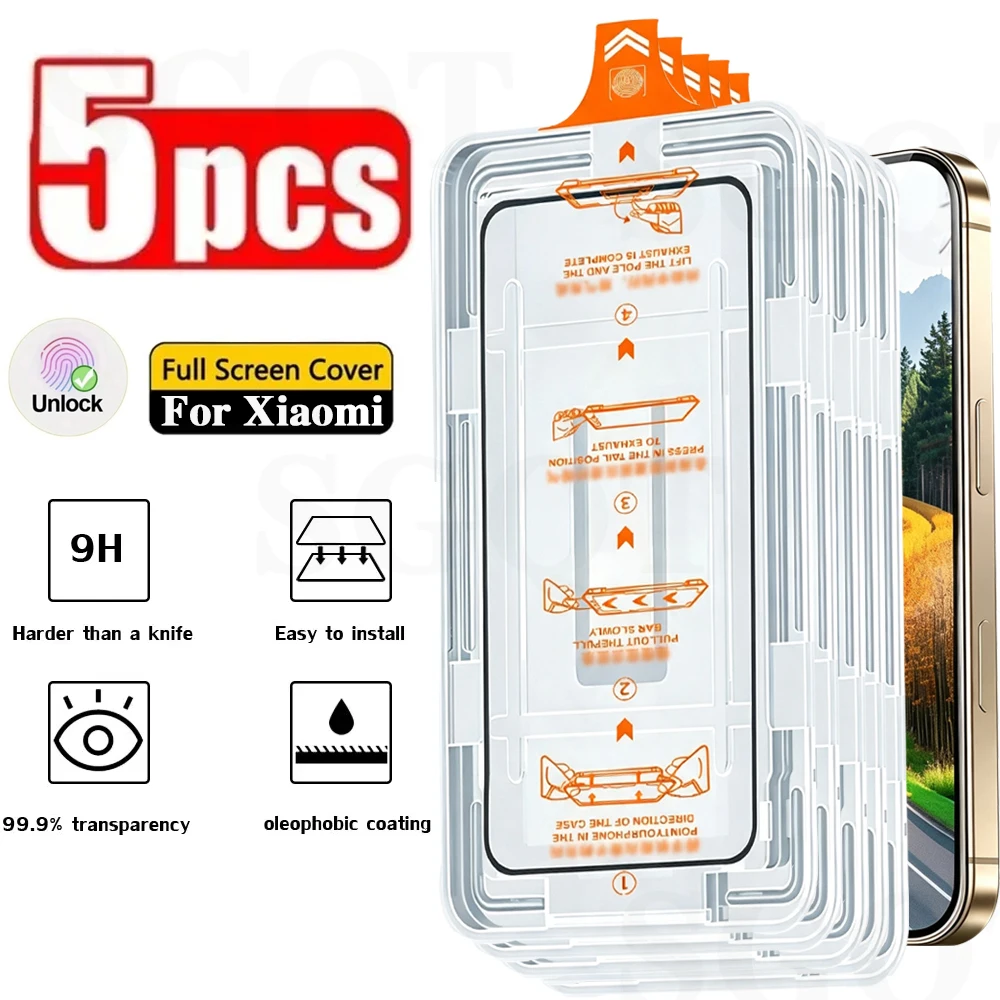 1-5PCS HD Tempered Glass For Xiaomi 17 Pro Max 17T Pro 17 Dust Free Easy Install Support Fingerprint Unlocking Anti-Scratch Film