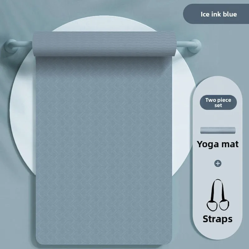 Tpe Thickened Wide 90cm Yoga Mat Quiet Shock Absorbent Non Slip Dance Home Workout Mat Gymnastics Mat Yoga Mat