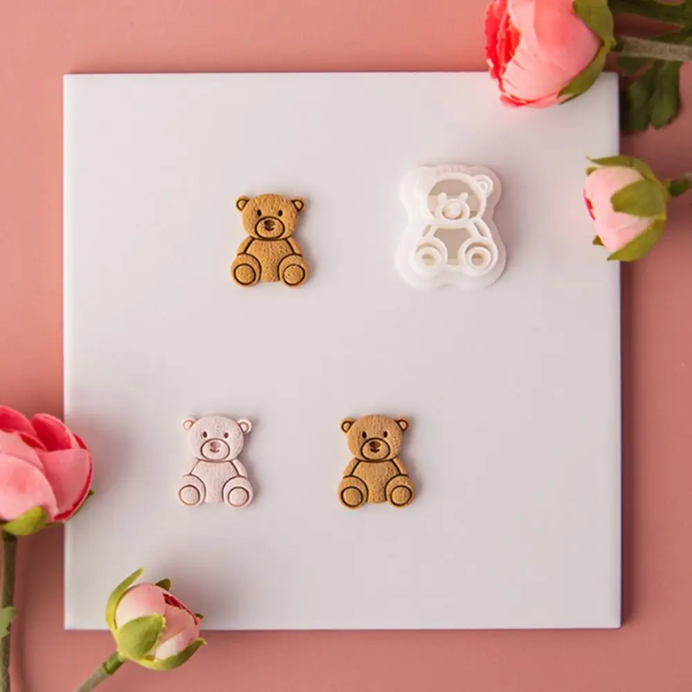 DIY Soft Pottery Cartoon Bear Polymer Clay Cutter Handmade Cute Jewelry Making Mold Earring Cutting Die Jewelry Making