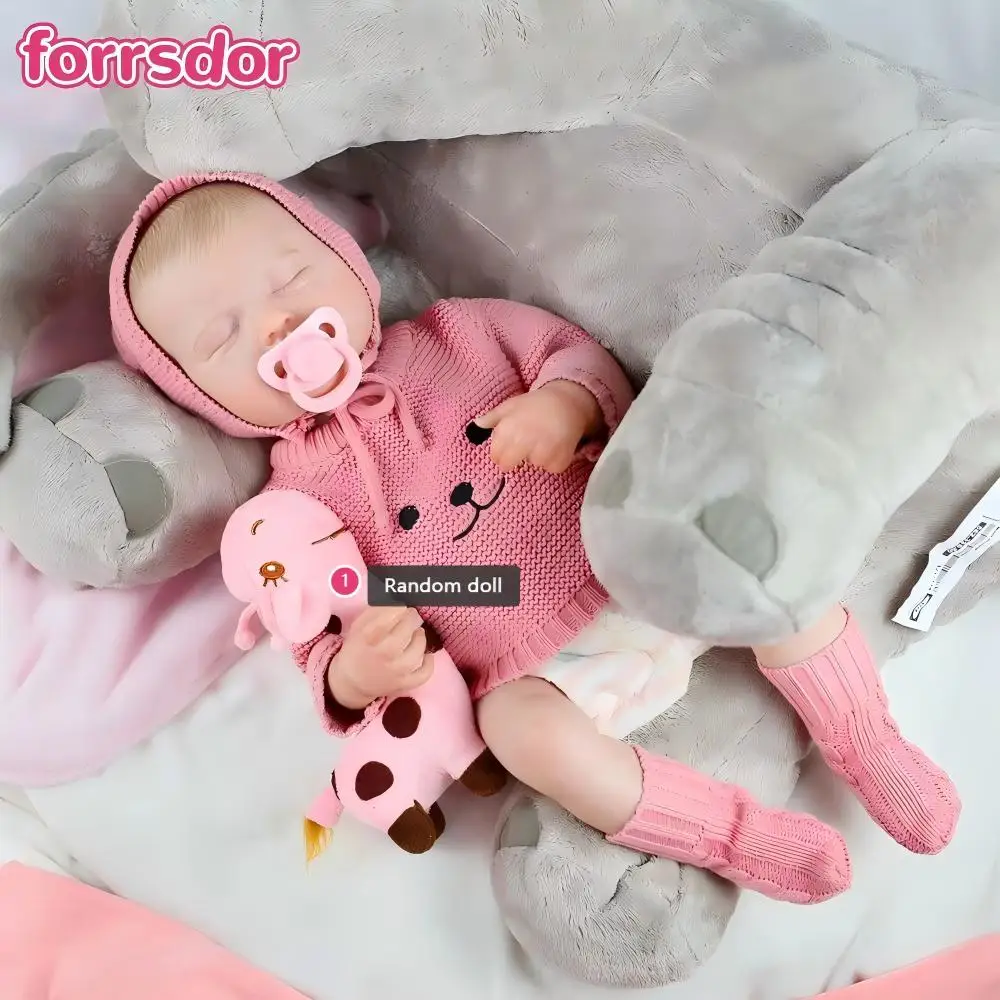 

18Inch Cute Sleeping Reborn Baby Doll LouLou Lifelike Newborn Doll Handmade 3D Skin Tone Visible Veins Christmas Gifts Toy Doll