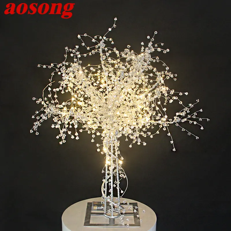 AOSONG Modern Creative Crystal Flower Stand Light String for Party Road Lead Lights Decoration Events Wedding