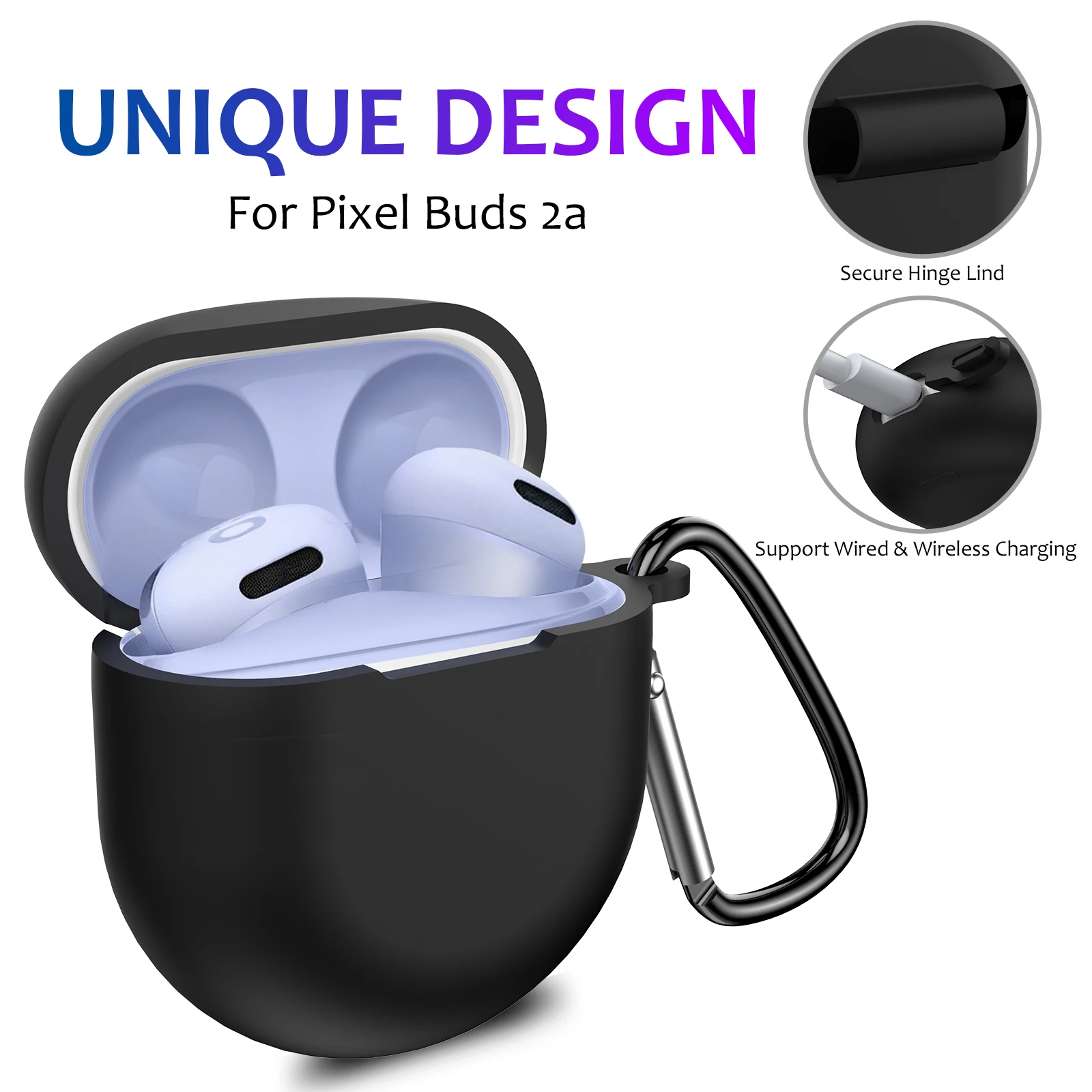 

For Google Pixel Buds 2A (2025) New Skin-Friendly Silicone Earphone Case For Pixel Buds2A Headphone Protective Shell With Hook