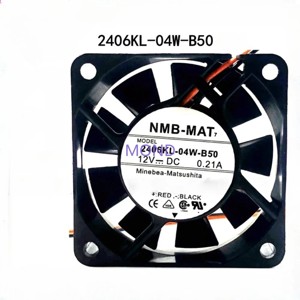 พัดลมเซิร์ฟเวอร์2406KL-04W-B50สำหรับ NMB-MAT NMB 12V 0.21A 6015ลูกบอลคู่เงียบอากาศไหลแกนอินเวอร์เตอร์พัดลมทำความเย็น