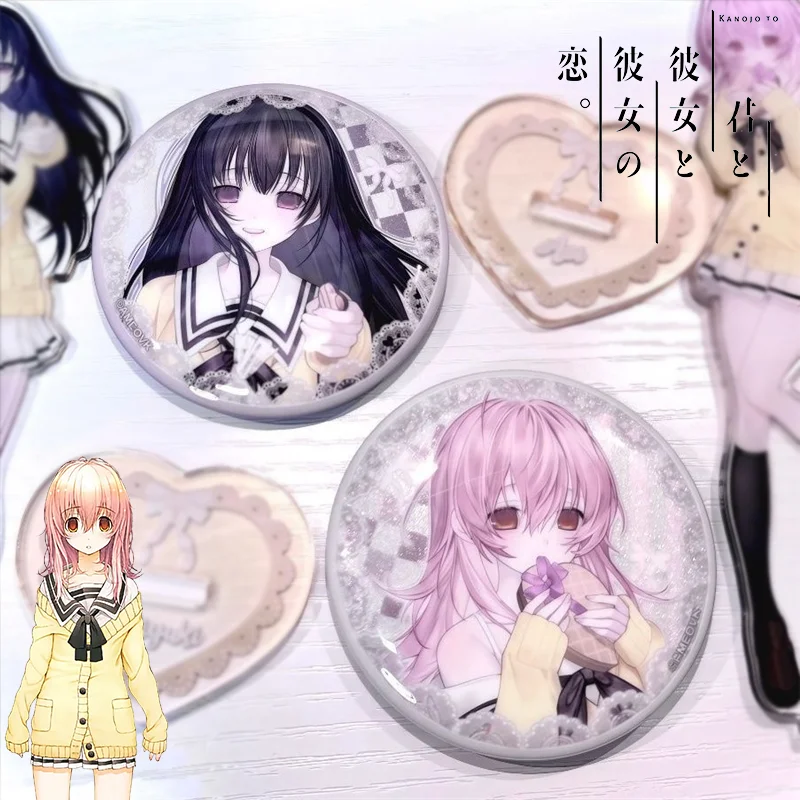 

YOU And ME And HER A Love Story Sone Miyuki Himawari Cosplay Badge Brooch Figure Lapel Pins Clothes Backpack Fashion Cute Prop