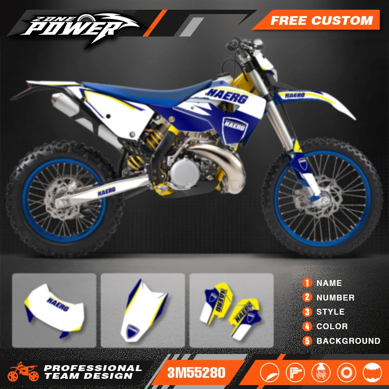 Powerzone Motorcycle Graphics Decals Sticker Kits for HUSABERG TE  2011 2012 Background Custom Number Name 07