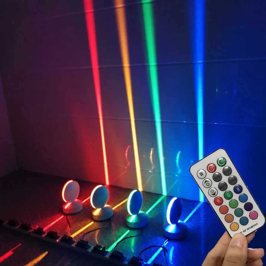 Thrisdar LED Window Sill Light RGB Remote Corridor Door Frame Sconce Lamp 360 Degree Ray Door Frame Line Wall Lamps