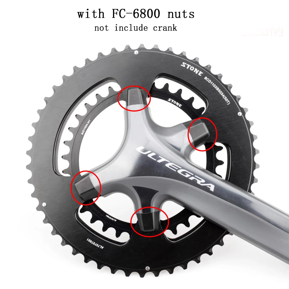 ストーンダブルチェーンリングbcd,110mm,4ボルト46t 32t 48t 33t 50t