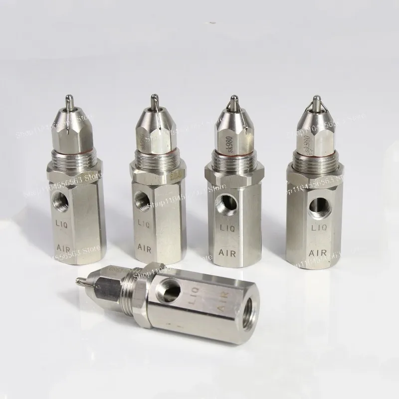 Stainless Steel Ultrasonic Air Atomizing Nozzle for Dry Mist Humidification, Dust Control and Cooling in Industrial Workshops
