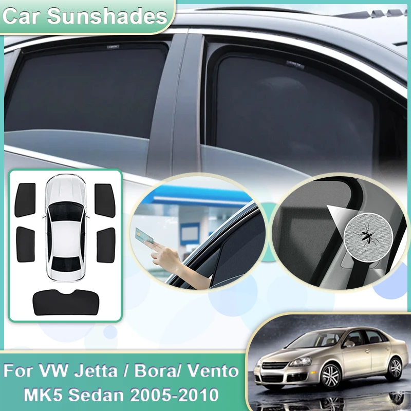 

For Volkswagen VW Jetta MK5 Accessories Vento Bora A5 Sedan 2005-2010 Mesh Sunshades Shield Windshield Curtain Side Window Cover