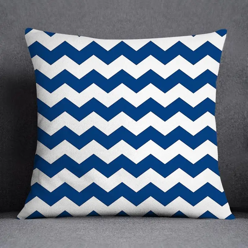 Blue Mermaid Sailor Sea Print Pattern Pillowcase Home Decor  Square  Office  Cushion Cover