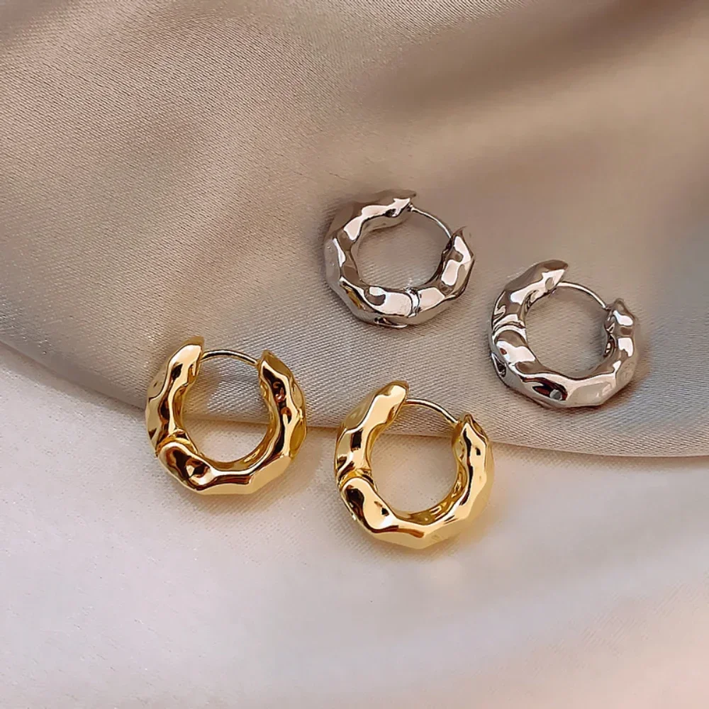 Vintage Metal Geometry Hoop Earring Fashion New Design Irregular Minimalist Earrings for Women Fashion Jewelry Gift