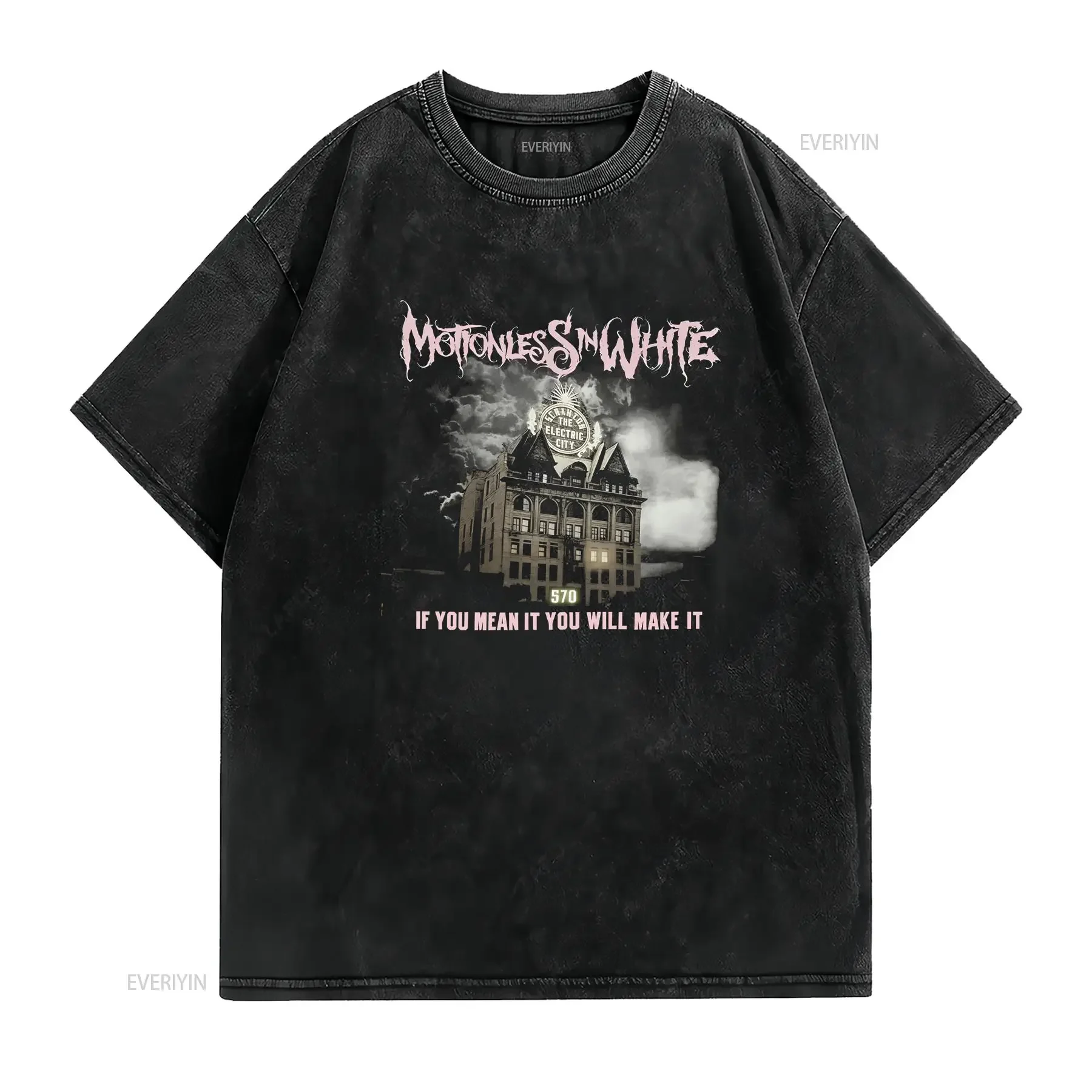 Motionless In White You'll Make It 2016 Fall Tour T shirt YA368 vintage Washed graphic Casual Comfortable Stretched