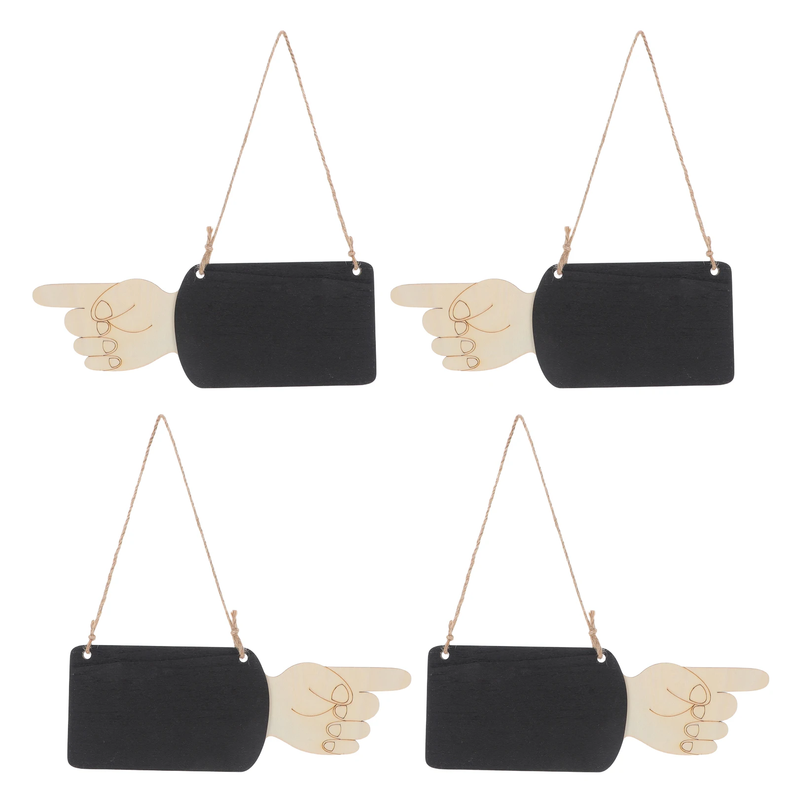 

4 Pcs Small Blackboard Pendant Door Hanging Decoration Vintage Wood Erasable Chalkboard