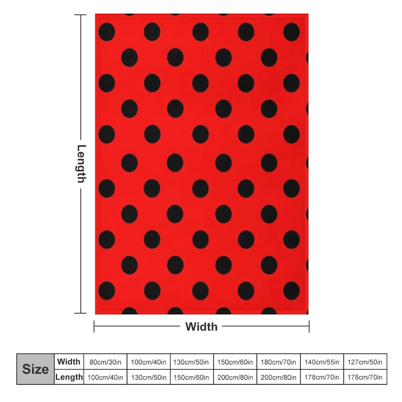 Red and Black polka dots Ladybug Pattern Halloween Outfit Throw Blanket Softest Bed linens Flannel Blankets