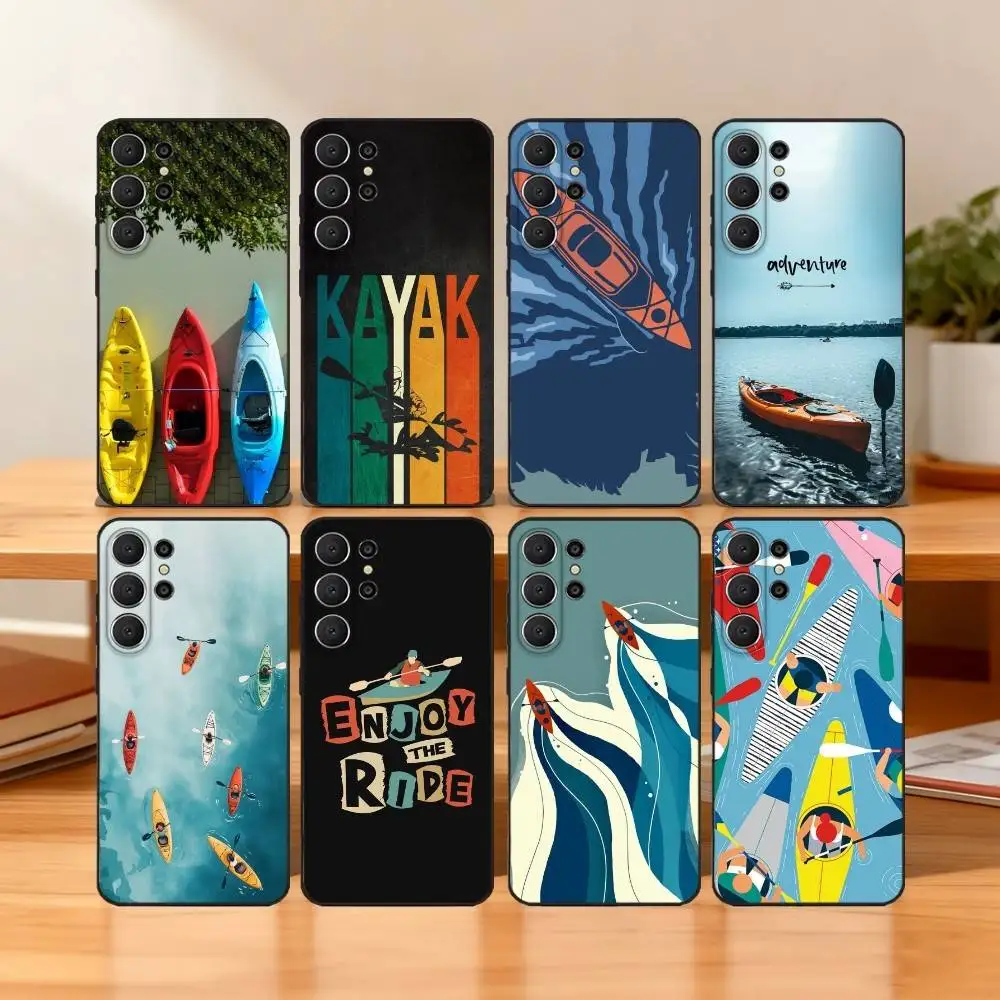 

B-Boating K-Kayaking S-Sprot Phone Case For Samsung S25,24,23,22,30,21,10,9,Ultra,Plus,Lite,FE Soft Black Case