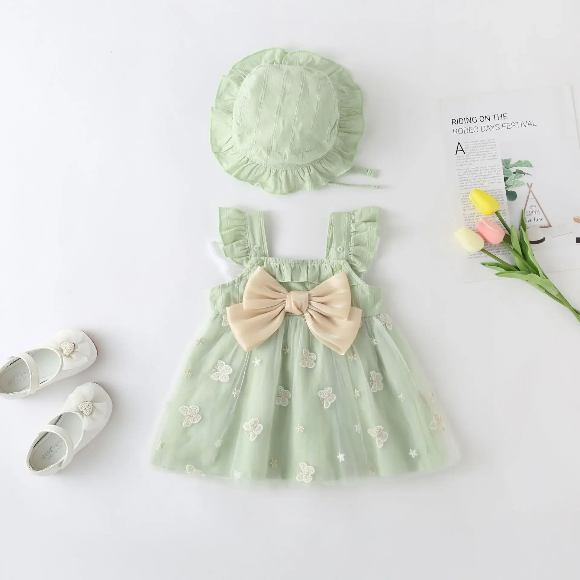 

2024 New Baby Girl Dress Floral Princess Dress Spring Summer Cotton Infant Toddler Outfit 0-24M