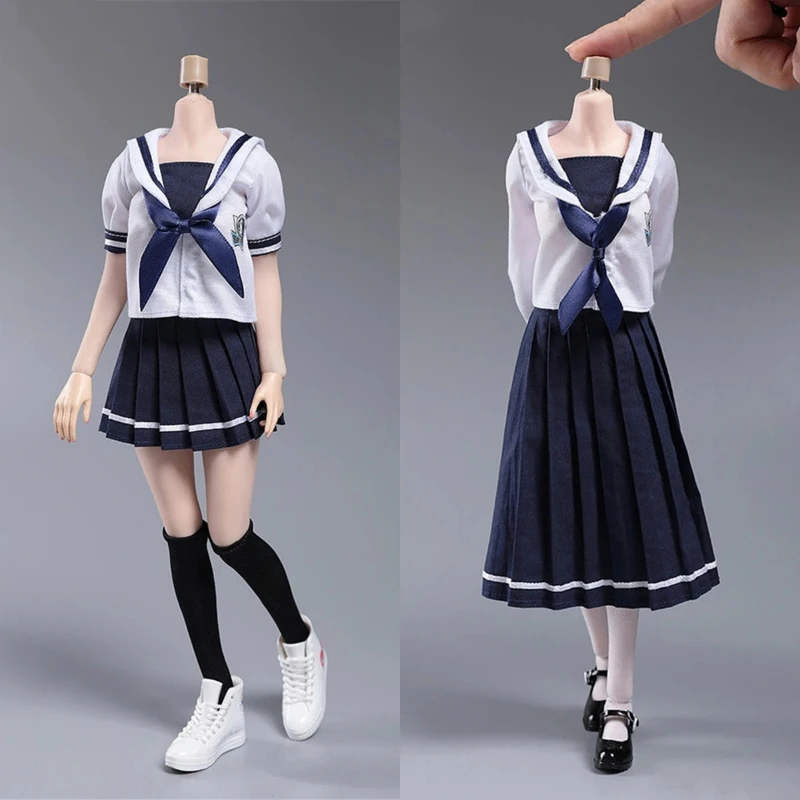 CDtoys CD031 1/6 Female Soldier Sailor Suit Student School Uniform J-K Skirt Long/Shirt Two Style For 12inch Action Figure Body