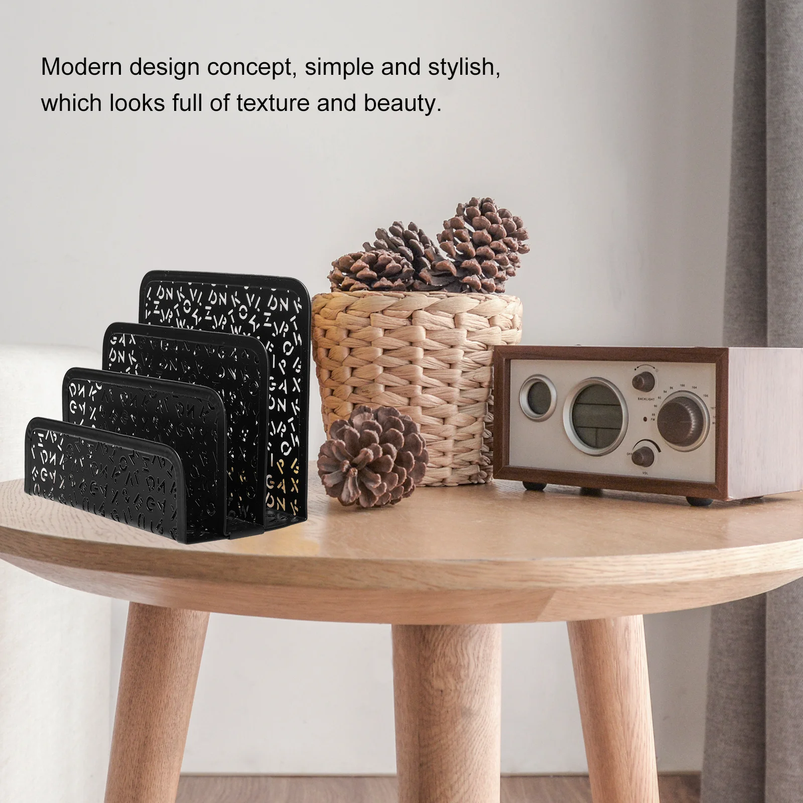 

1Pcs Iron Mail Holder Electroplated Decorative Desktop Letter Organizer File Storage Holder Office School Letter Organizer