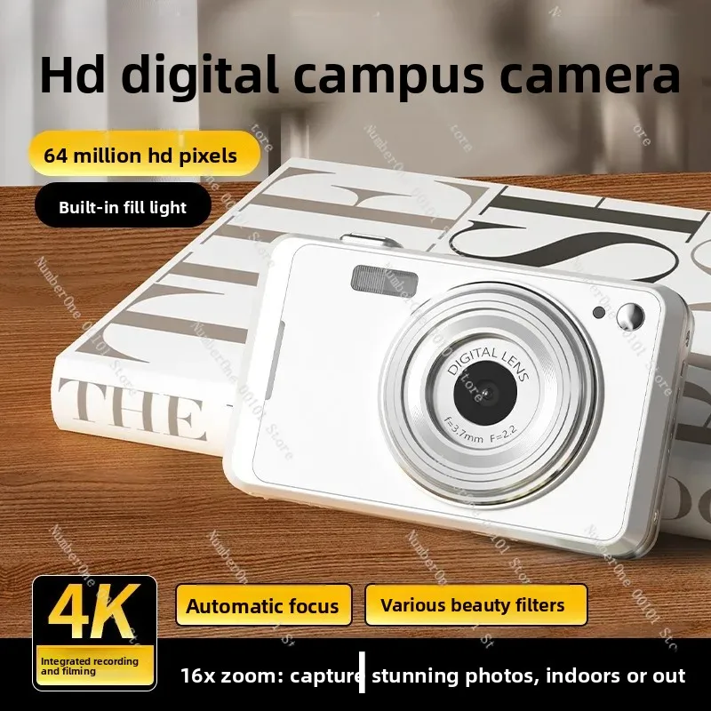 Retro CCD Digital Camera with Mobile Transfer, Portable Card-Style HD Camera for Students and DIY Photography