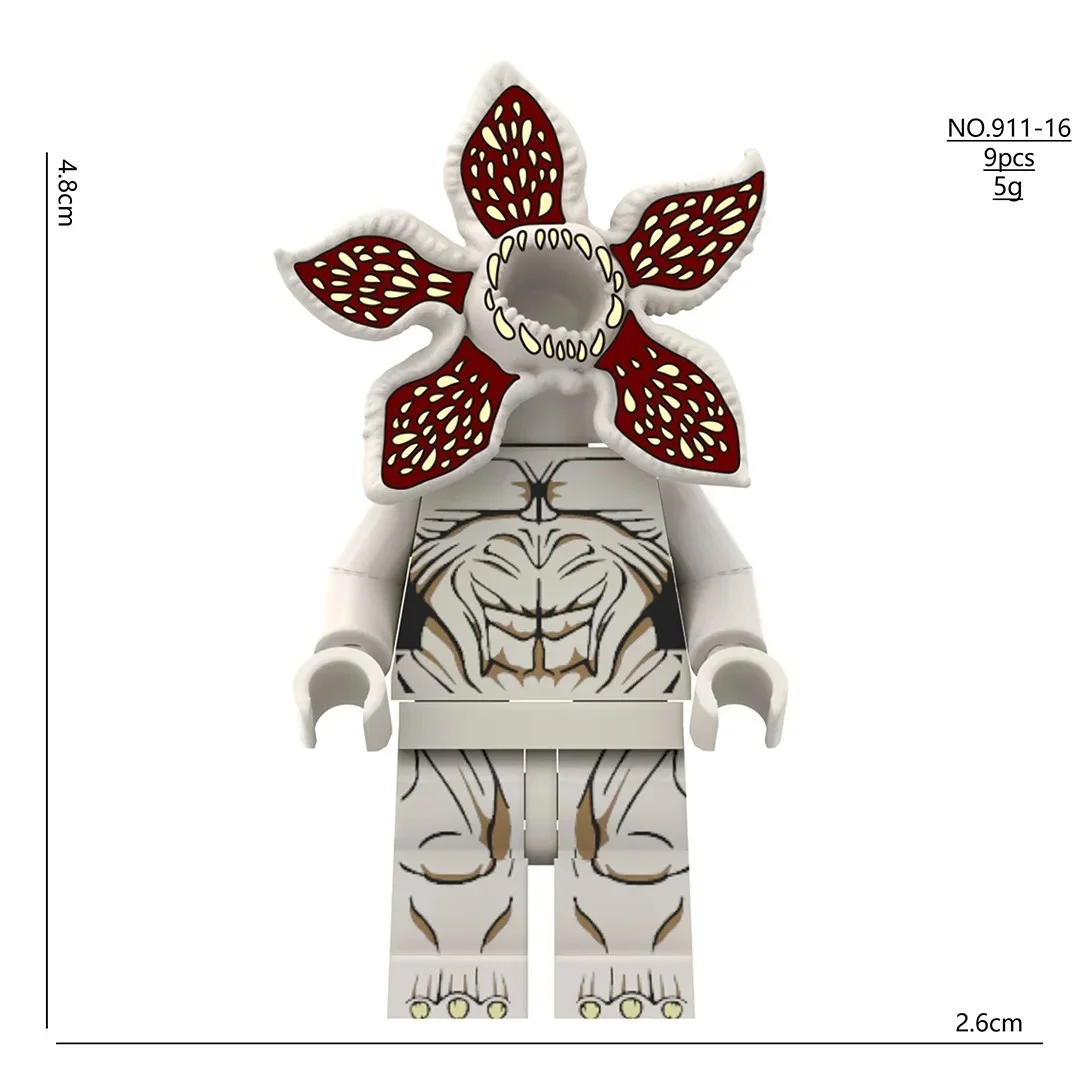 4-teiliges Set: The Horror TV Dustin Mike Lucas Demogorgon Modellbausteine – Actionfiguren-Bausteine für Kinder
