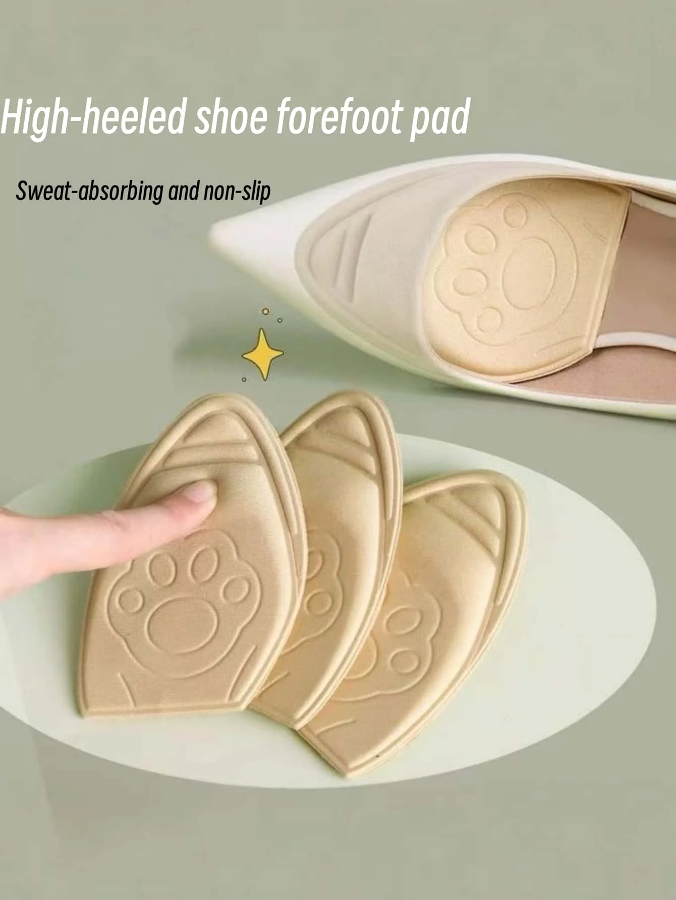 1 Pair of High Heel Shoes Half Insole Forefoot Pad Shoe Lining Forefoot Pad Non-Slip Sole Cushioning Pad Shoe Size Reducer Filler High Heel Pain Relief Pad