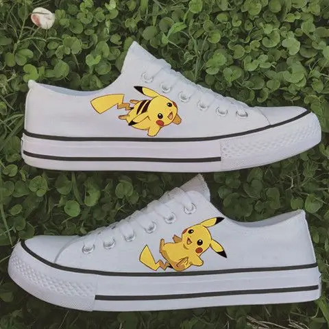 SpongeBob SquarePants Spring Autumn Low Cut Pikachu Canvas For Men And Women Korean Trendy Sports Student Board Shoes