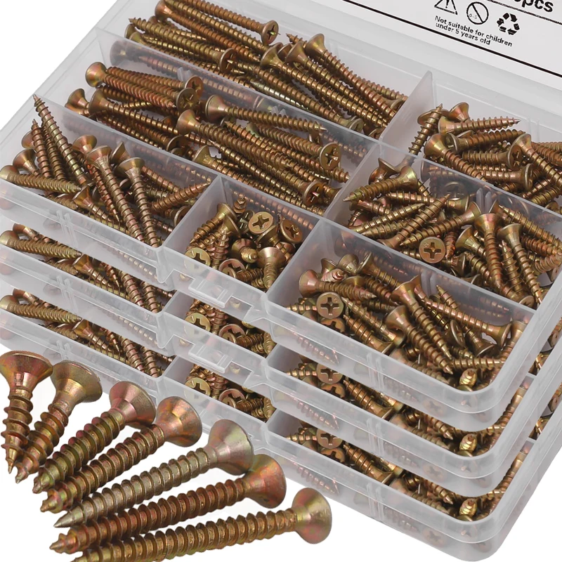 

Саморезы по дереву M4 Phillips Drive Винт с потайной головкой и плоской головкой Металлические крестообразные винты для гипсокартона Крепежные детали Ассортиментные наборы