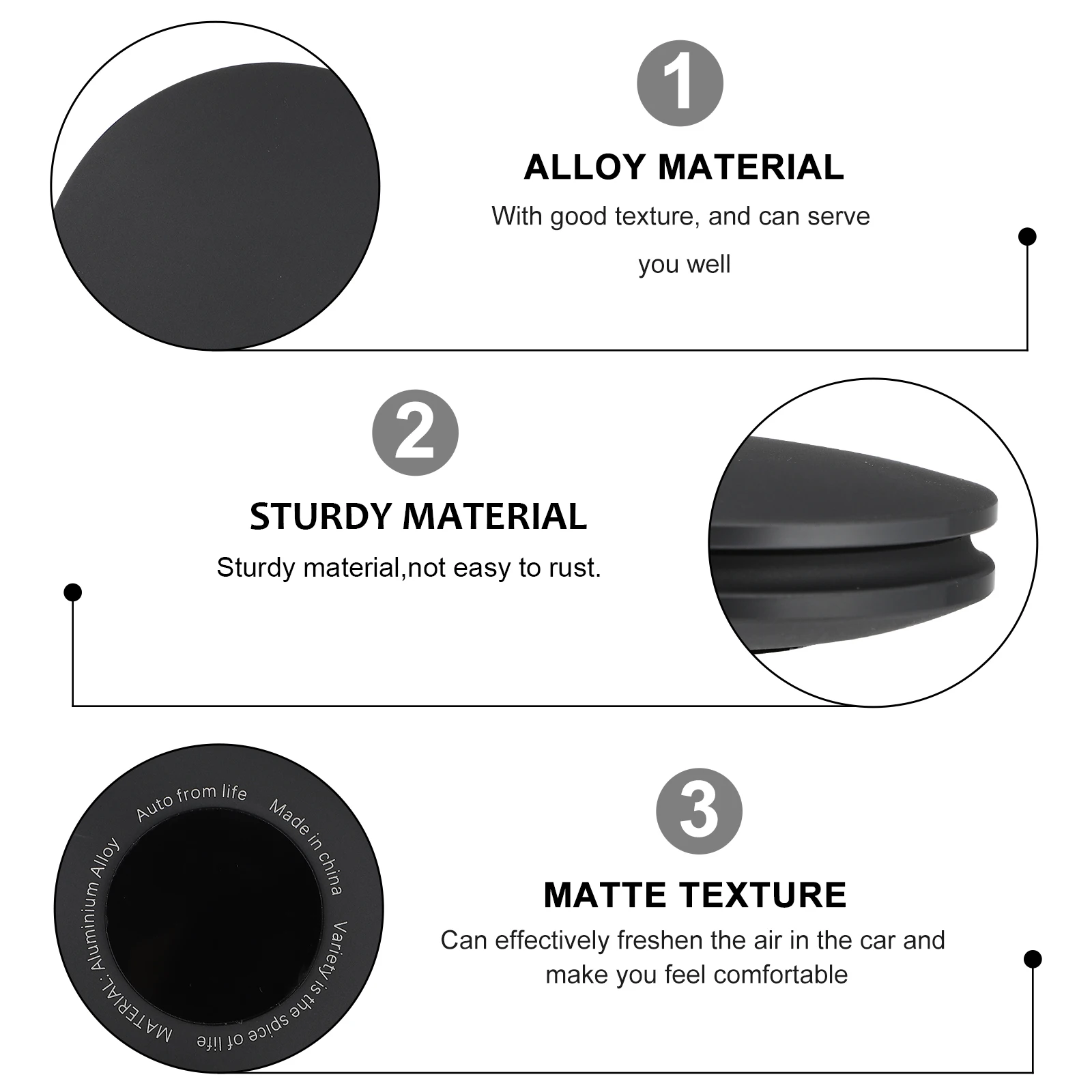

Aluminum Alloy Car Aroma Diffuser Essential Oil Freshener Simple Design Air Purifier for Auto Lavender Scent nament Car