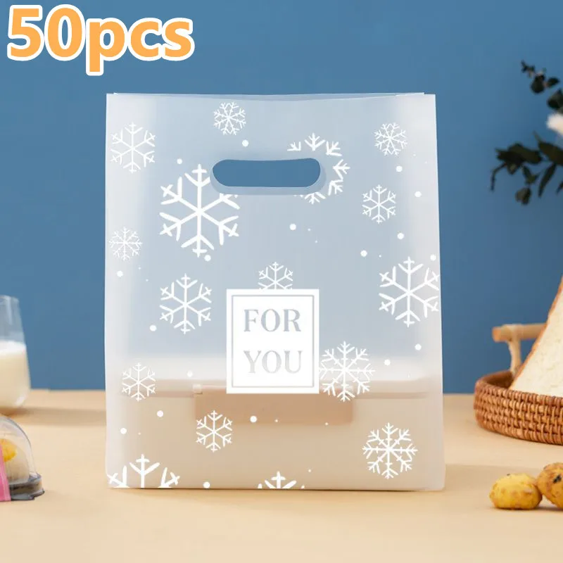 50 Stück Dankeschön-Geschenktüten aus Kunststoff für Weihnachten, Süßigkeiten, Kekse, Verpackungsbeutel, Hochzeit, Geburtstag, Party, Geschenkverpackung, Brotbeutel