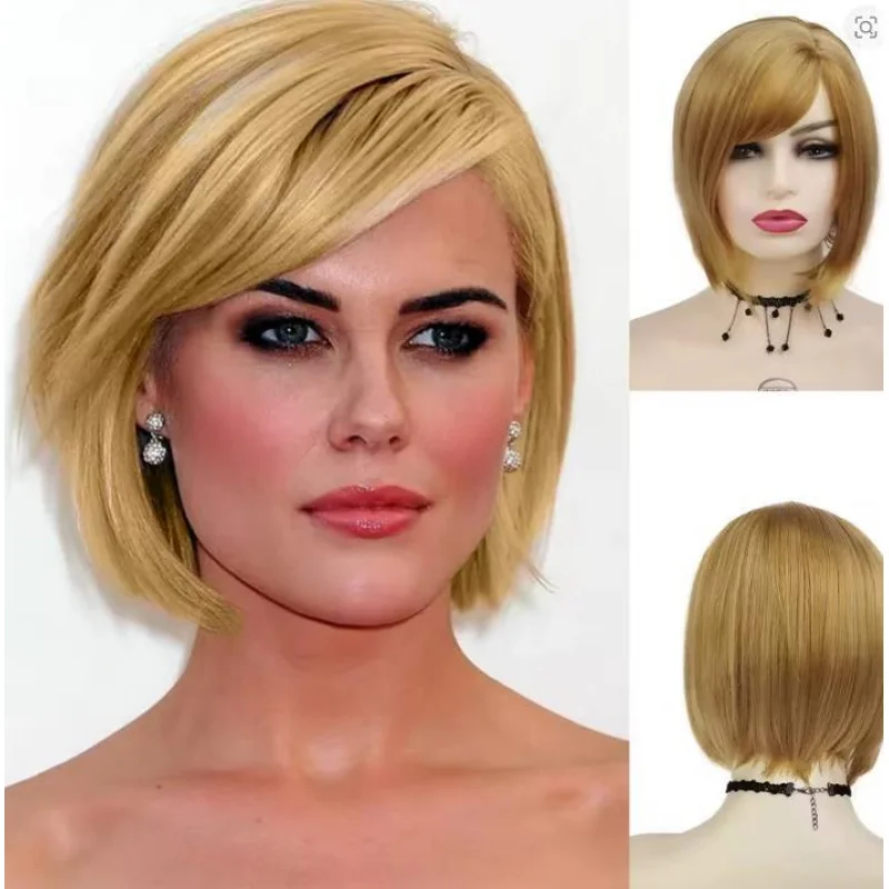 

Синтетические светлые короткие парики боб для женщин, термостойкий натуральный прямой парик