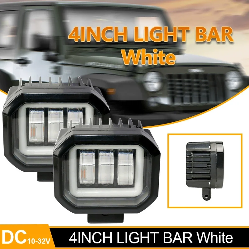 

4 Inch LED Work Spotlights 12V 24V Headlights For Motorcycles Flood LED Bar Fog Light DRL For Car Truck 4x4 Off Road ATV E-bike