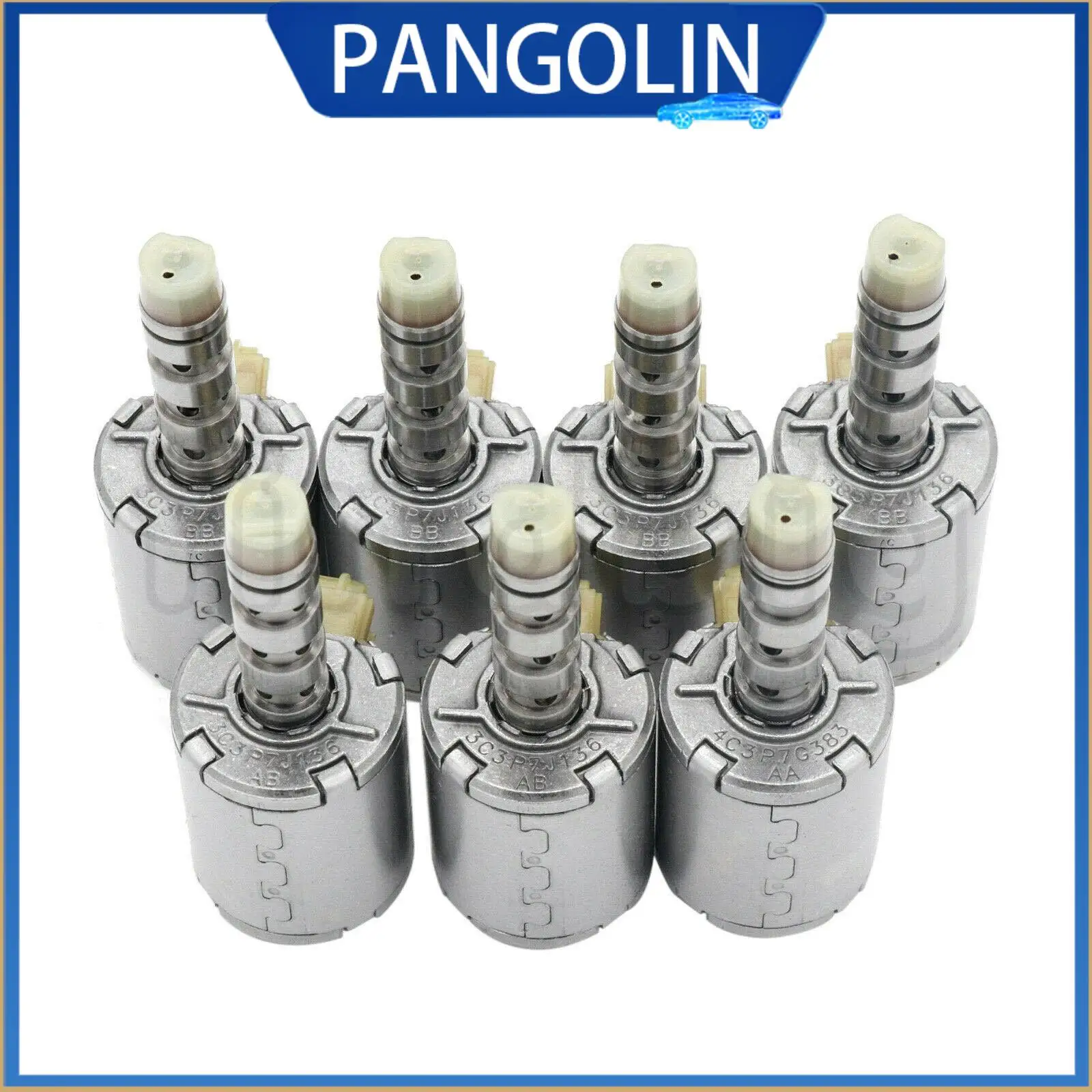 

PANGOLIN 5R110W Соленоид главного переключения передач 7 шт./компл. для Ford 2003-UP OEM чисел 3C3Z-7G383AB 3C3Z-7J136AA 3C3Z-7J136AB