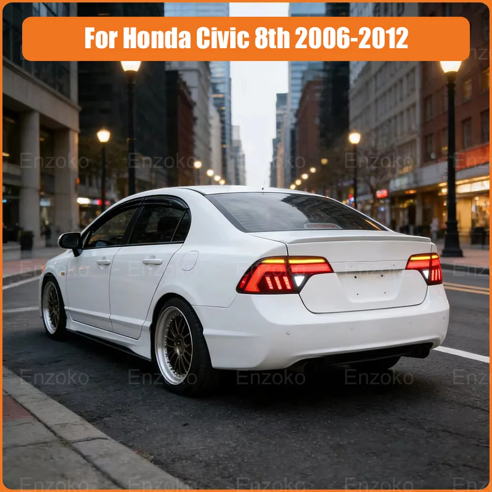 LED Tail Light For Honda Civic Sedan 2006-2012 Brake Rear Light Sequential Turn Signal