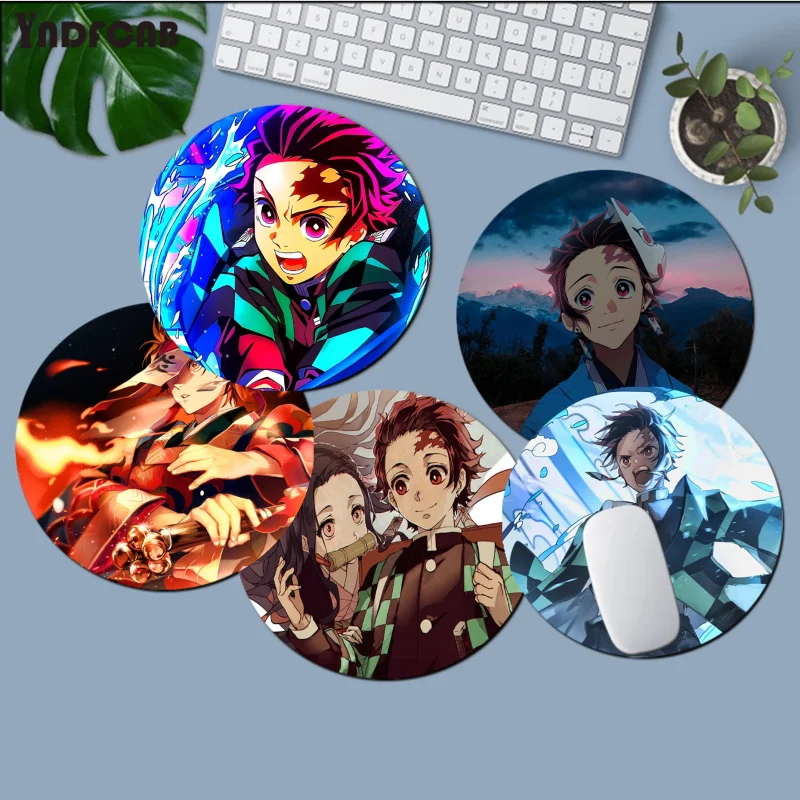 

Demon Slayer Kamado Tanjirou Mousepad Animation Round Big Promotion Table Mat Student Mousepad Computer Keyboard Pad Games Pad