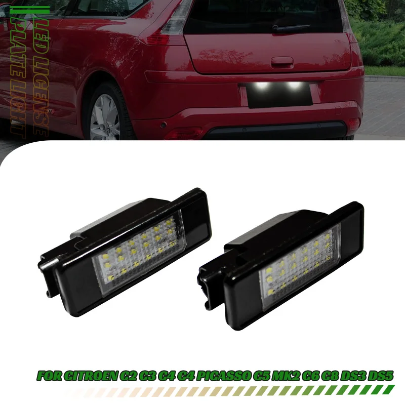 For Peugeot 106 1007 207 307 308 3008 406 407 508 607 For citroen C2 C3 C4 C5 C6 C8 DS3 license plate light License Number lamp