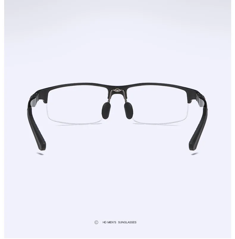 Aluminium Halbrand Optischer Rahmen Rezept Männer Rechteckige Brillen Sonnenbrille Brille Sportbrille Große Breite Gesicht Verwendung – Detail 6