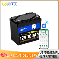 Wattcycle 12V 100Ah LiFePO4 Lithium Battery with Bluetooth Real-time Monitoring Battery via Bluetooth For RV Trolling Motor, etc