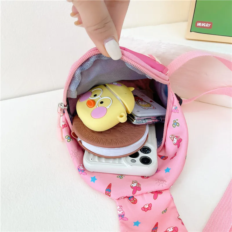 Sanrio Chest Bag Kawaii Cinnamoroll Hello Kitty Crossbody Bags Travel Messenger Shoulder for Children Cross Body Bag 2024 Gifts