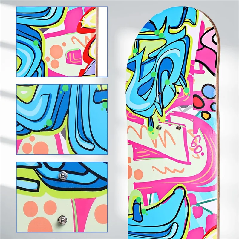 -A89Z 4 قطع من لوح التزلج الأكريليك على الحائط، رف جدار لوح التزلج، شماعة لوح التزلج، زلاجات العرض على الجليد والدراجات البخارية الطويلة