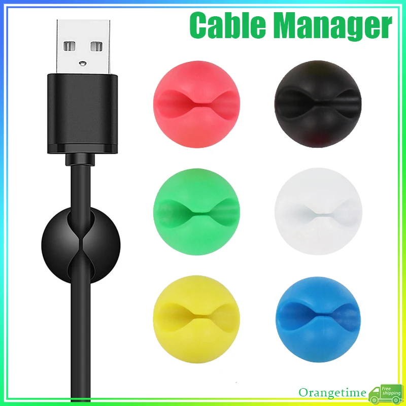 【Fast Delivery】Cable Management Cable Organizer Silicone Desktop Cable Storage For Charging Cables Earphone Wire Cord