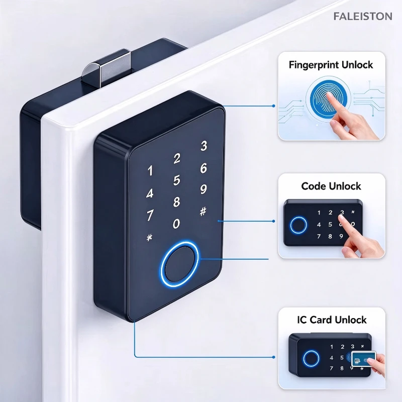 FALEISTON Smart Fingerprint Lock ABS Drawer Cabinet Password IC Card Unlock Keyless Long-lasting Code Lock