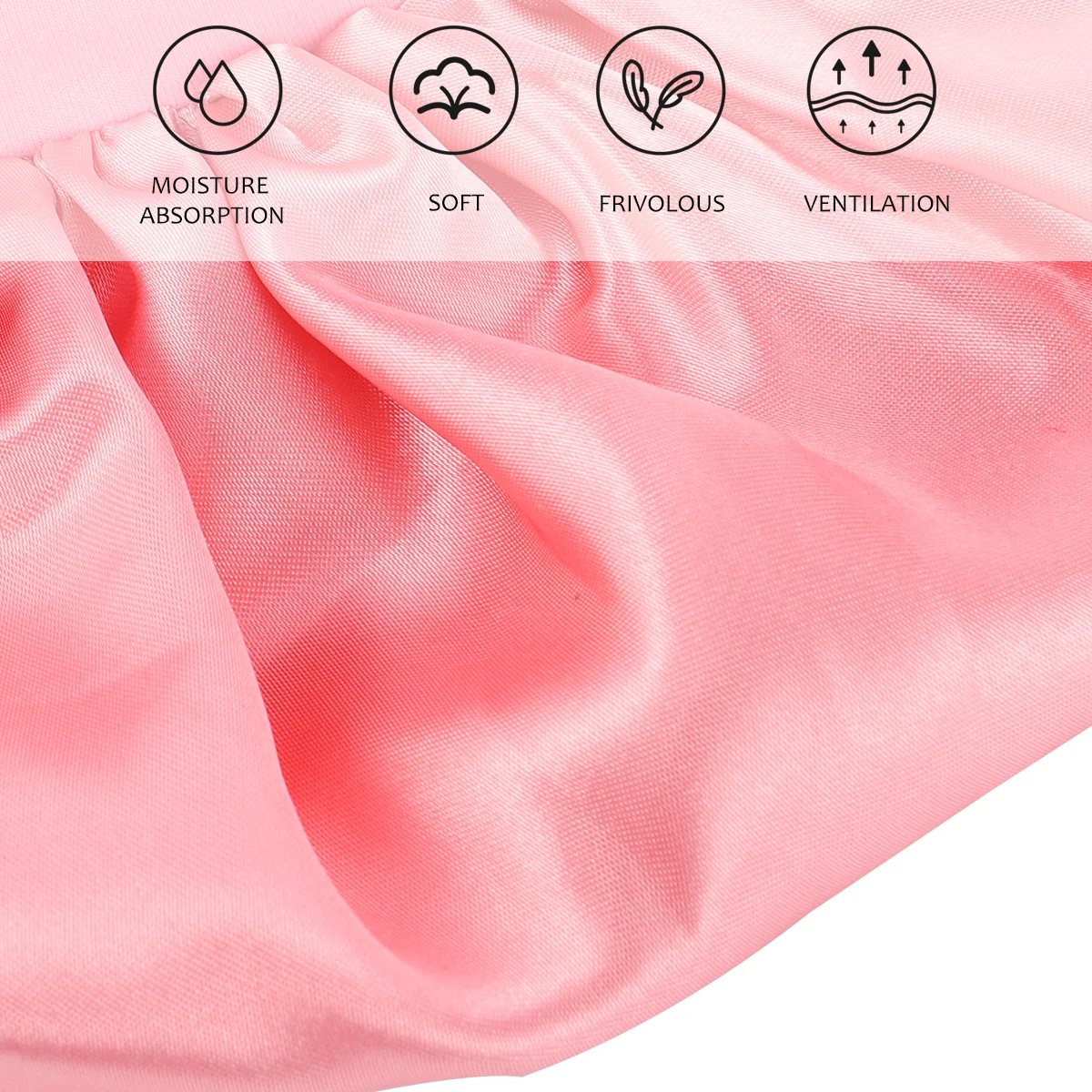 

Curly Hair Sleep Cap Imitation Silk Satin Bonnet for Sleeping Long Curls Pink Woman