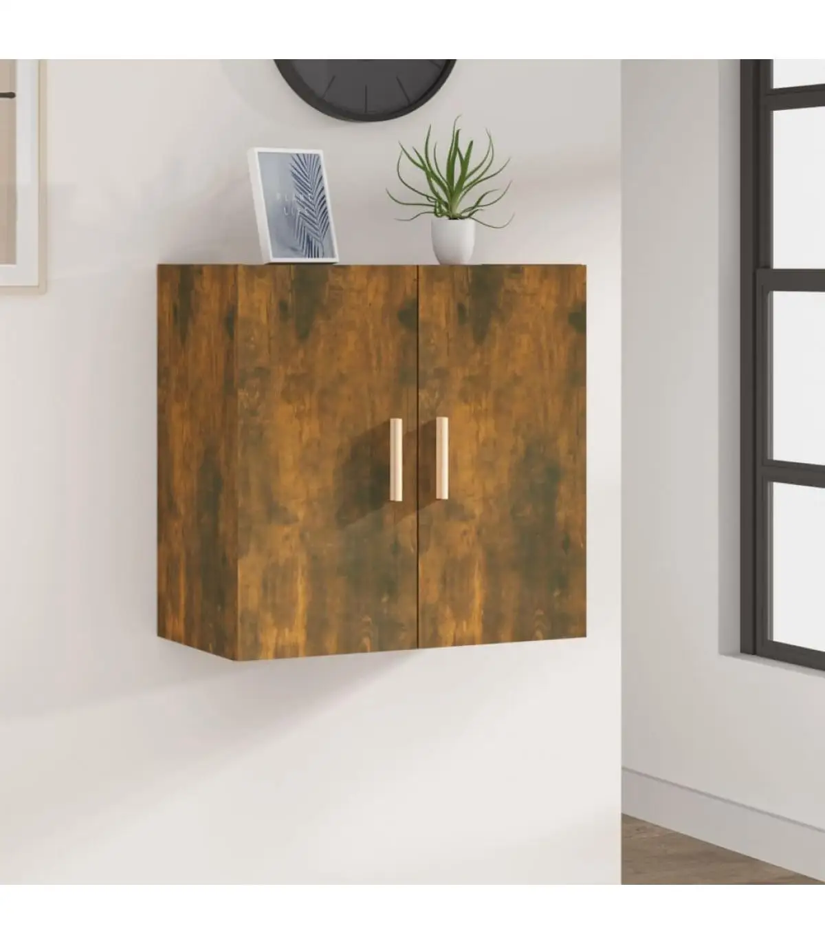 Storage Lockers & Lockers Wall Cabinet Plywood Oak Smoked 60x30x60 cm