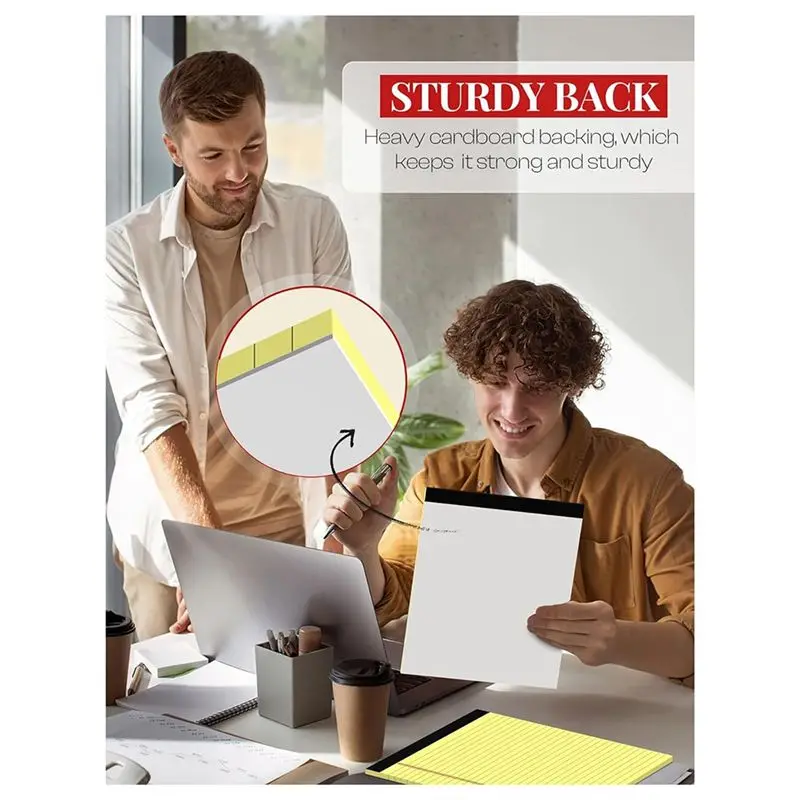 New Arrivals-6 Pack Yellow Note Pads 8.5 X 11.75Inch Narrow Ruled Lined Writing Note Pads Yellow Paper Pads College Ruled Note P