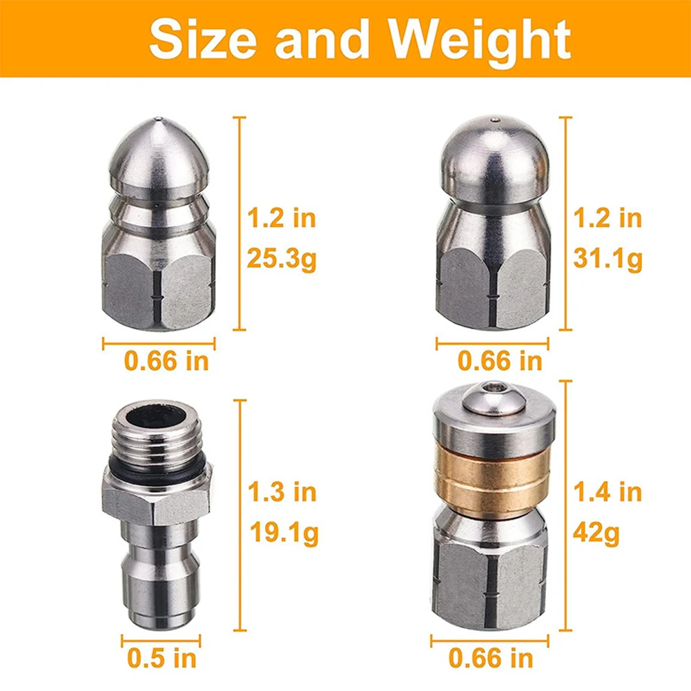 4PC Nozzle Set High Pressure Nozzle User-Friendly Installation Versatile Cleaning Solution Effective Dirt Removal