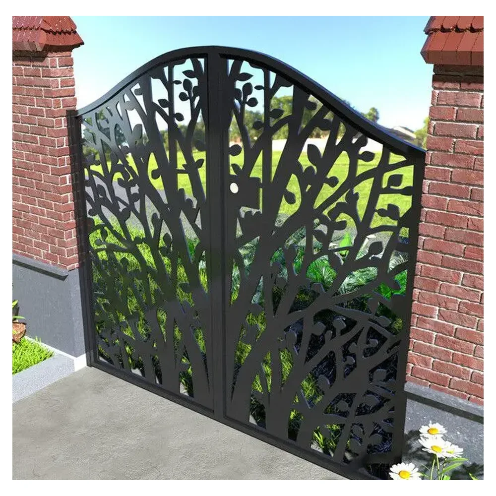 بريما بوابة الحديد المطاوع فيلا فناء بوابة الحديد المطاوع سوينغ باب مزدوج بوابات الحديد المطاوع #2